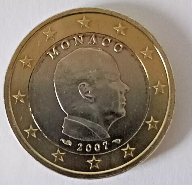 1 EURO MONACO 2007 UNC PIECE  ANNUELLE avec différent près du millésime