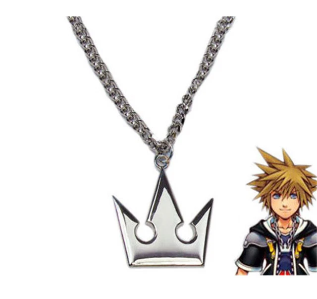Hot Kingdom Hearts Sora's Crown & Roxas's Cross Necklaces Cosplay Prop