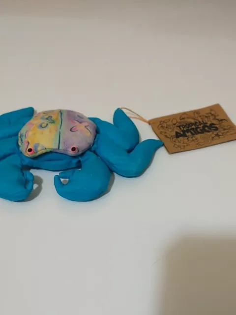 Tropical Amigos Sand Silica Filled CRAB Plush Crustacean 6" Mexico Blue Toy NEW