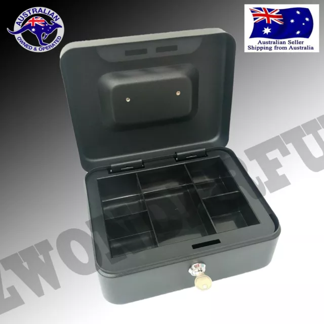 Lockable Cash Box Deposit Petty cash Money Box Safe Key Lock bullet case storage