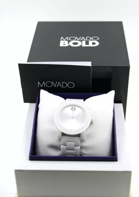 Ladies' Movado BOLD White Ceramic Bracelet Watch 36mm 3600534 (PZ2001700)