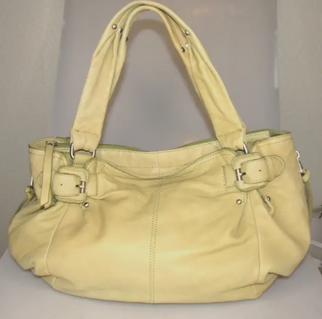 Perlina Large Satchel Soft Tan Leather Double Handles Shoulder Bag Handbag