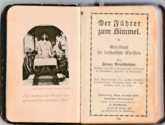 Der Führer zum Himmel Gebetbuch 1901 gut erhalten Leder 288 Seiten