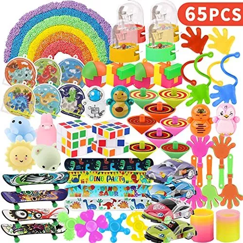 65 Pcs Party Favors Carnival Treasure Box Toys Classroom Prizes Small Mini Bu