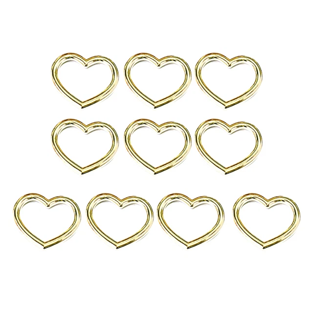 10 piezas de anillo de hebilla antideformado a prueba de roturas de bucle en forma de corazón aleación