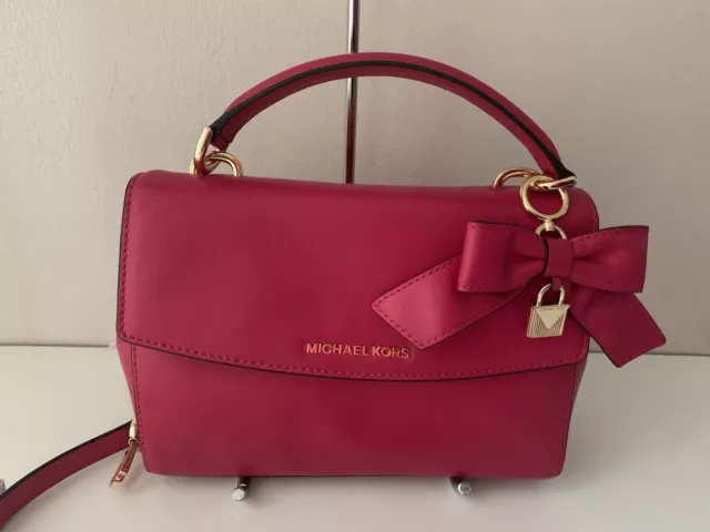 Michael Kors Cynthia Satchel soft pink chain bag leather triple compartment  $298
