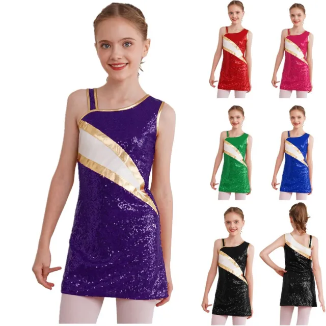 Kids Girl's Dance Dress Workout Cheerleading Dresses Performance A-Line Dress
