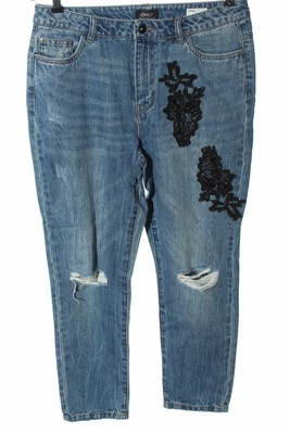 TOPO da donna Verde Cotone Dritto Jeans Taglia 16 L25 in Regular pulsante 