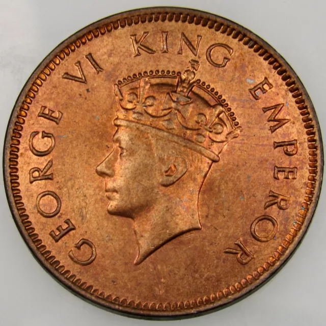 INDIA. British. George VI. ¼ Anna (1 Pice), 1939. Bombay Mint. KM-530. Bronze.