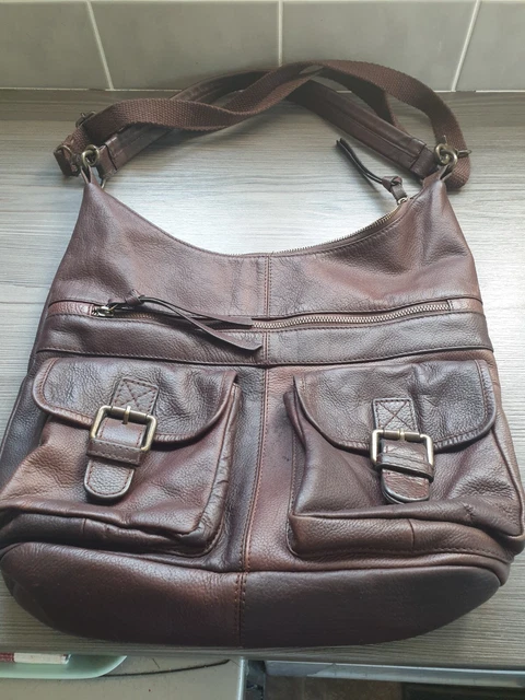FAT FACE Nice Dark Brown Leather Amelia Hobo Shoulder Bag. Removable Strap. 29.99 PicClick UK