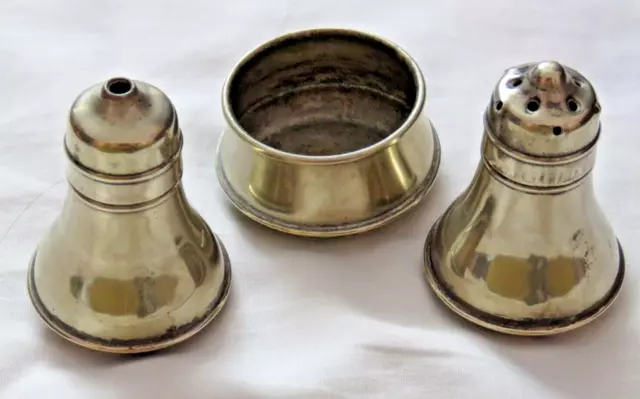 Vintage EPNS Silver Plated Cruet Salt pepper Mustard Condiment set.