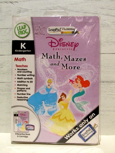 LEAPFROG LEAPPAD PLUS Disney Princesses Math Mazes Book & Cartridge ...