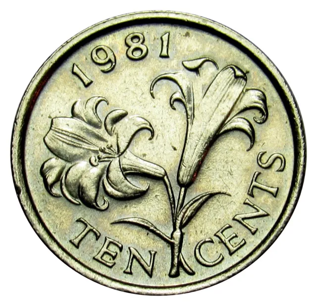 Bermuda 10 Cents coin 1981 KM#17 Bermuda Lily