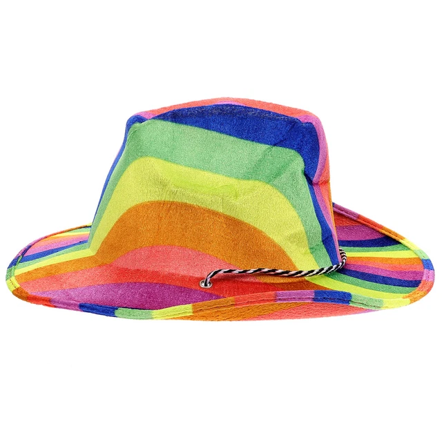 RAINBOW HAT COWGIRL Stage Cowboy Carnival Unique Design Man Women's £8.