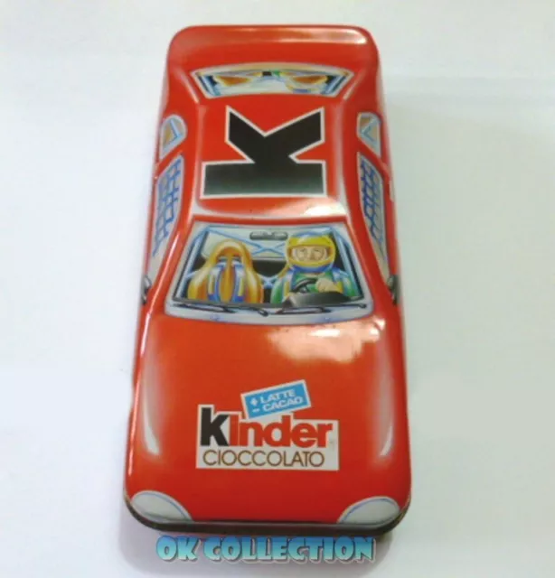 Kinder Ferrero Gadget Confezione Scatola Di Latta Auto Rossa 2