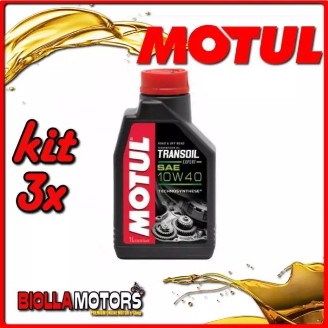 Kit 3X Litro Olio Motul Transoil Expert 2T 2 - Stroke Gearbox Oil Sae 10W40 (Per