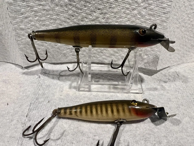 Early Creek Chub DLT Perch Pikie & Baby Pikie Vintage Fishing Lures EX- Early Creek Chub DLT Perch Pikie & Baby Pikie Vintage Fishing Lures EX-