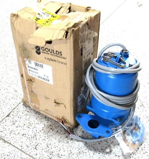 Nuovo GOULDS WS5034BF Sommergibile Sewage Pompa 1/2HP 460V 5NXW8