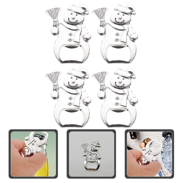 4 pz apribottiglie di birra manuale apribottiglie decorativo vincitore natalizio Snowm