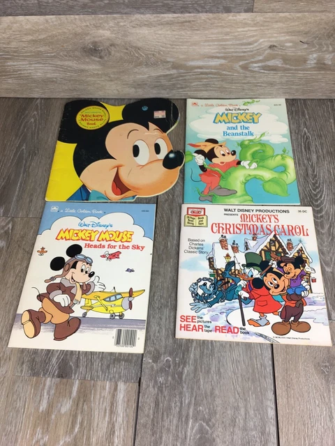Mickey And The Beanstalk Mickeys Christmas Carol & More Softcover Book Lot Of 4