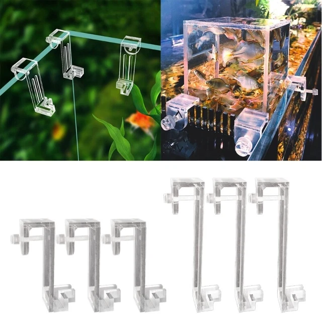 3pcs Fish Bracket Clear Acrylic Fish Clear Aquarium Glass Cover Holder 2