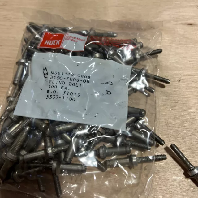 NEW Huck MS21140-0808 Stainless Steel Lockbolt Pin Rivet (Qty 100)