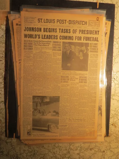 Kennedy JFK History Newspaper 1963 JOHNSON AS PRESIDENT + OSWALD RUSSIA