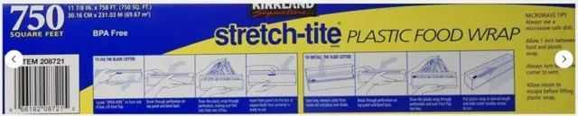 Kirkland Signature Stretch-Tite Plastic Food Wrap, 11 7/8 in x 758 ft, 2-count 2