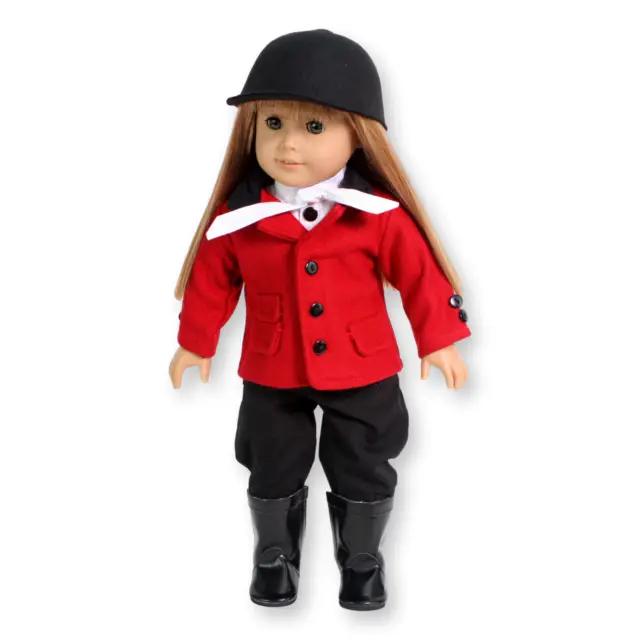 Red Equestrian Horseback Riding Outfit 18" Doll Clothes for American Girl Dolls