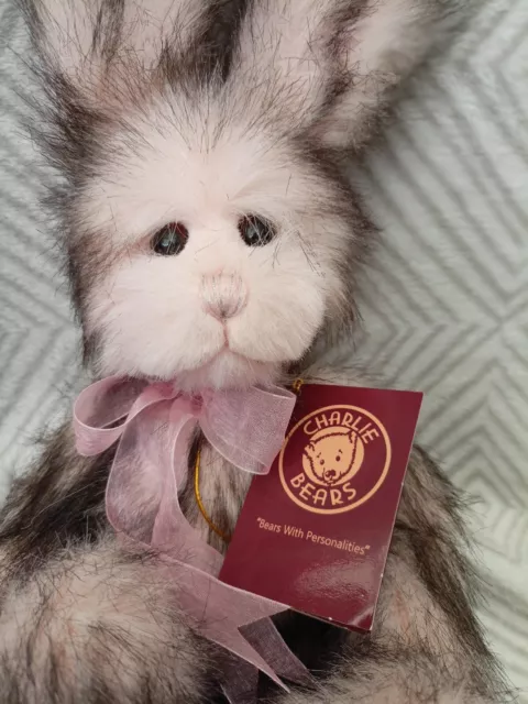 Charlie Bears Briar Rose rabbit With Swing Label great Condition Collectible
