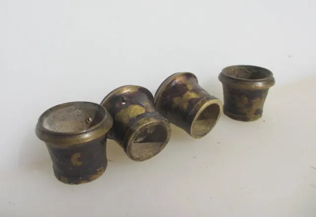 Victorian Brass Furniture Cup Feet Foot Antique Old Stand Base Cups