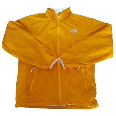THE NORTH FACE Mens Jacket Medium Yellow Orange Fleece Lined Lightweight Warm