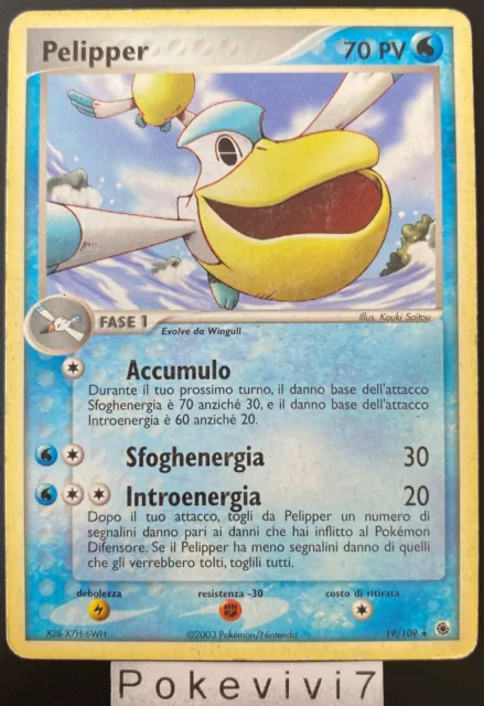Carte Pokemon PELIPPER 19/109 RARE Bloc EX Italien ITA