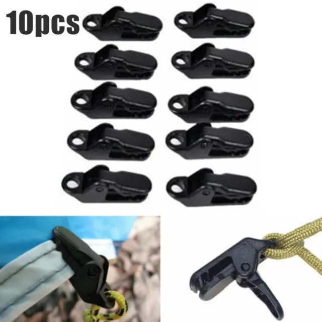 10X Awning Tent Clamp Tarp Clip Set Canopy Snap Hangers Kit For Camping Gadgets