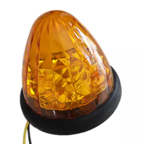 1pcs Trailer Truck Amber LED Round Beehive Cone Side Marker Light Clearance Lamp