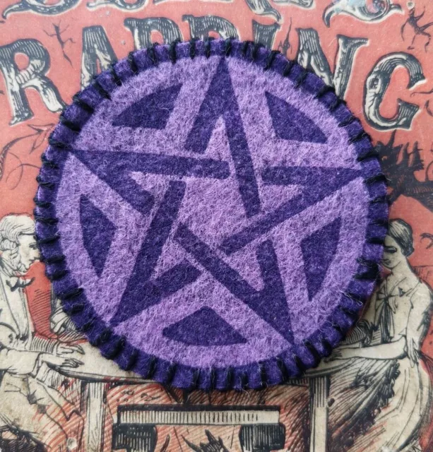 Pentagram Brooch Pin in Felt - Witches, Pagan Brooch Pin Handmade in the UK