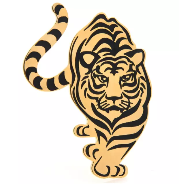 Stainless Steel Tiger Brooches For Women Men Animal Brooch Pins Cute Jewelry 1pc