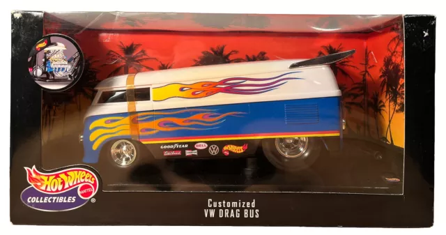 Hot Wheels Collectibles Customized VW Drag Bus 1/18 Scale Die Cast