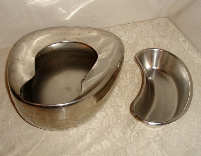 Vintage VOLLRATH Stainless Steel Bedpan and 8860 Emesis Basin