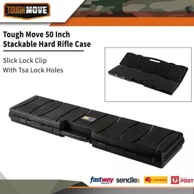Tough Move 47 Inch Stackable Hard Rifle Case - Slick Lock Clip With Tsa Lock Hol