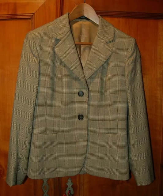 Seventy - Giacca donna Blazer, Principe di Galles beige, misto lana tg 42 usata