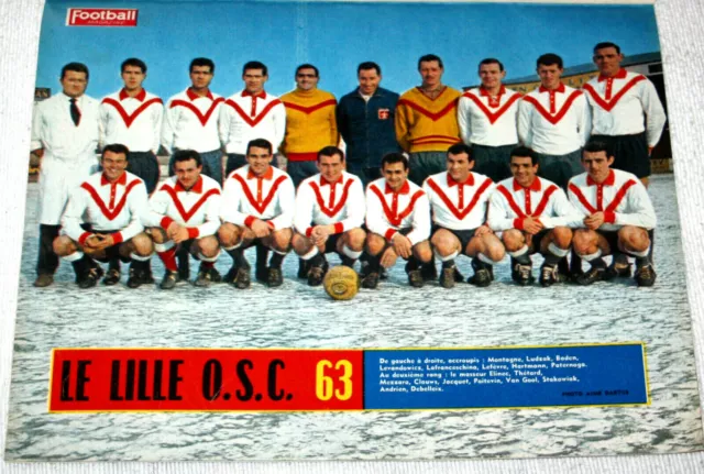 Football poster team mannschaft squadra équipe Lille Losc Nord 1963