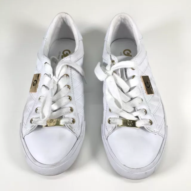 GBG G By Guess GGMarti White Sneakers Shoes Lace Up Sz 7.5M Cushioned Womens