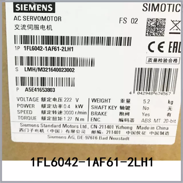 Siemens 1PC New In Box PLC UNIT 1FL6042-1AF61-2LH1 Fast Shipping ac servo motor