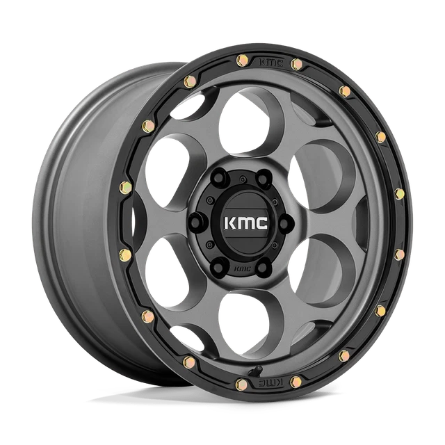 1 New 18X8.5 KMC KM541 Dirty Harry Gray W/Black Lip 6X139.7 6x5.5 ET18 wheel rim