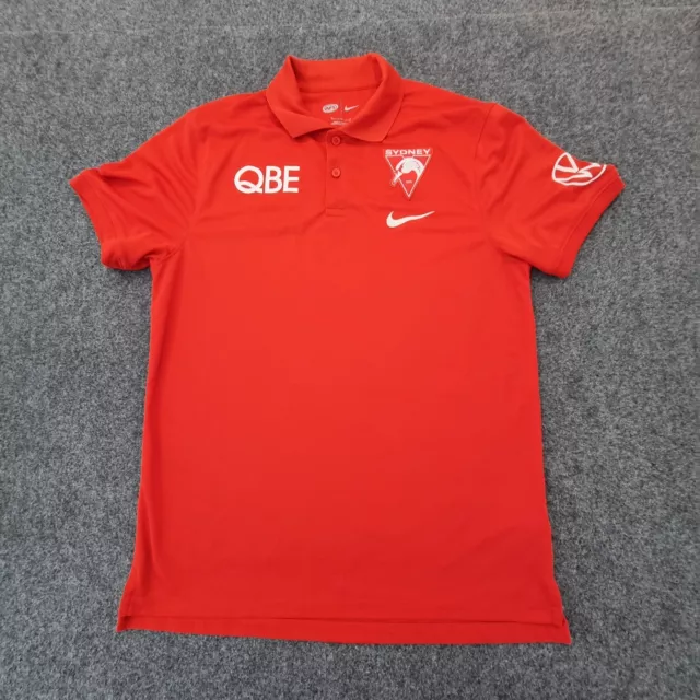 sydney swans Shirt Womens MEDIUM red Polo T shirt sport short sleeve Size M