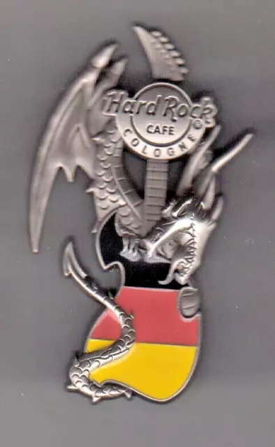 Hard Rock Cafe Pin: Cologne 3D Dragon Flag Guitar Series