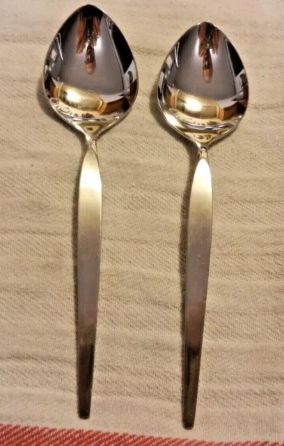 2 Lot Oneida Community Stainless  SATINIQUE TEASPOON 6"Old style pattern