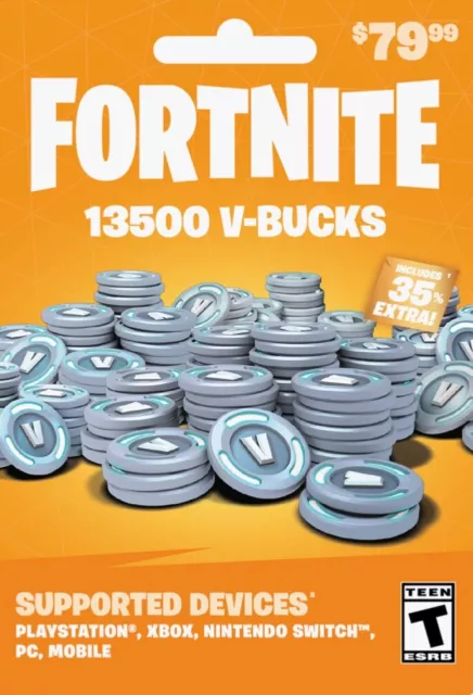 Fortnite V-Bucks Gift Card (redeem at Fortnite.com/vbuckscard)