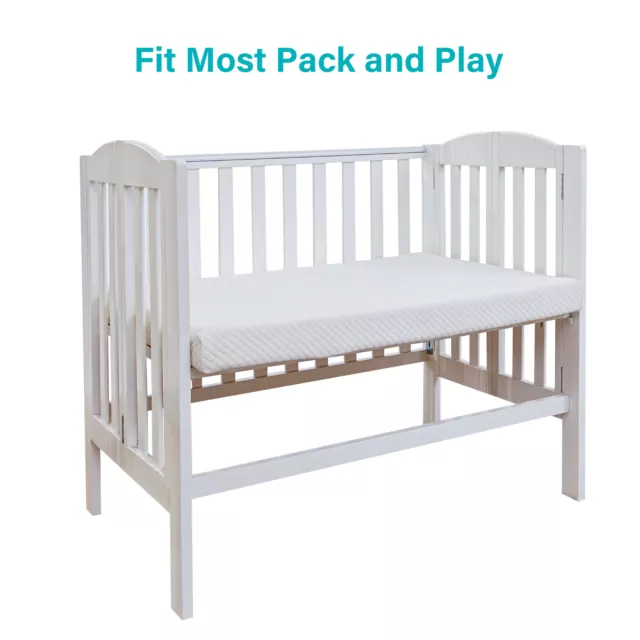 Pack&Play Crib Mattress Baby Memory Foam Playard Mattress Pads with Bamboo Cover